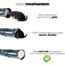 6pcs Catch And Release Live Mole Trap, Adjustable Length, Check Openings, Humane, Plastic, Black - Black - View 6