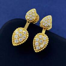 Fashionable Water Drop Rhinestone Earrings, Unique Korean Designer Elegant Party Jewelry Gift