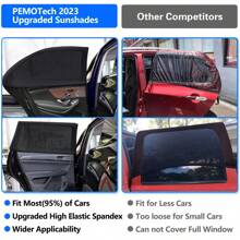 Pare-soleil PEMOTech pour vitres latérales de voiture, lot de 2, en maille respirante, protection UV, pour grands SUV, pick-up, camions et monospaces (80 x 119 cm)