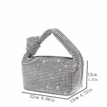 Denhuaki Rhinestones Evening Clutch Bag Purses And Handbag Luxury Designer Shiny Crystal Clutch Purse - 銀色 - 查看 6