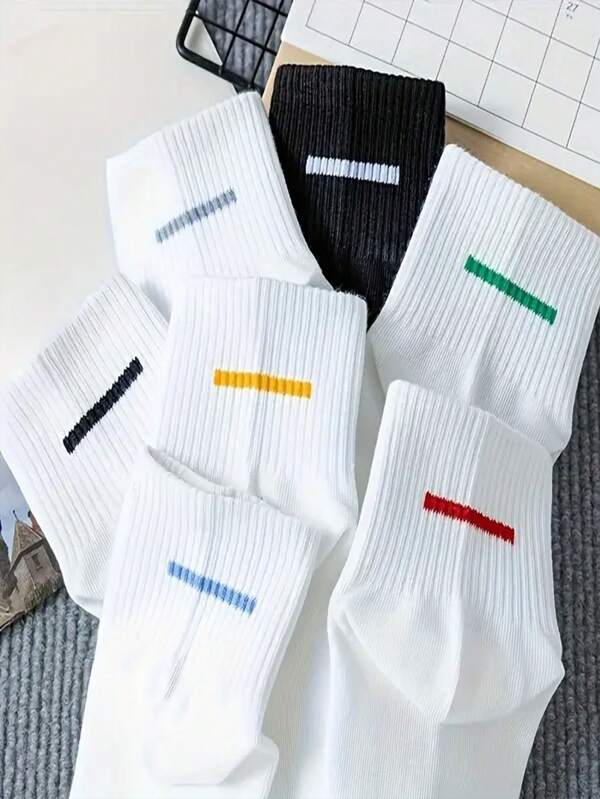 7/3 Pairs Unisex Cushioned Sports & Running Socks, 100% Polyester Knitted Fabric, Solid Color, Breathable Moisture-Wicking, Hand/Dry Clean, Suitable For Sports Performance, Athletic Shoes | Fashion Short Socks | Polyester Knit Socks