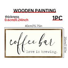 1 pieza de Letrero de madera al estilo de la granja para café - Carteles y placas decorativas para amantes del café - Arte de pared rústico, decoración de bar de café, accesorios de estación de café, pintura de paneles de madera, regalo de inauguración de casa nueva, citas para sala de estar, dormitorio, decoración maximalista de pasillo, pósters modernos