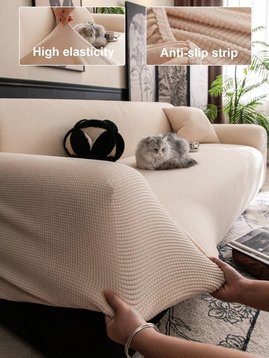 1 件 3D 沙发套弹性多功能全包裹沙发套圆点图案设计，适用于春夏秋冬，保护沙发，节日装饰沙发套，高弹性一体式沙发套