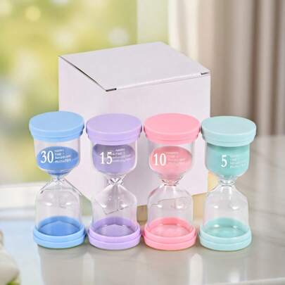 4/5/6pcs/Set Set, Colorful Sets, Egg Timer, 1/3/5/10/15/30 Minute Glass Timers, Macaron 5 Colors, Classroom Games, Kitchen, Home, Office Decor