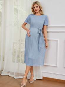 weisilong 孕妇夏季春季闪亮优雅孕妇派对婚礼宾客礼服带腰带，婴儿洗礼