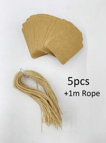 100pcs, Kraft Paper Gift Labels With Yellow Rope, Blank Commodity Price Hanging Labels, Bulk Brown Labels For Wedding, Birthday, Holiday And Party Gifts, Arts And Crafts Packaging, DIY Gift Decoration Labels And Hanging Decorations.