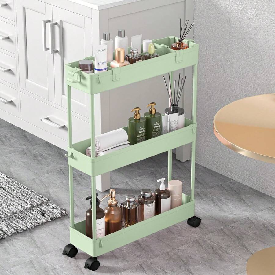 SPACEKEEPER Slim Rolling Storage Cart Storage Cart Organizer Rolling Utility Cart,Room Decor,Bathroom Decor,Mobile Shelving Unit Slide Out Storage Shelves For Kitchen Living Room Bathroom Laundry Room & Dressers
