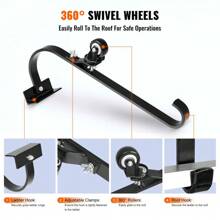 Ladder Roof Hook Stabilizer Set With Fixed Wheel And Swivel Bar Steel Structure For Enhanced  And Stability - Black - View 6