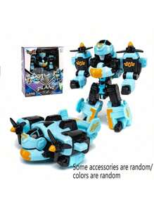 1pc Robot Transformation Car Toy For Boys, Manually Transformable Plane Tank Cartoon Robot Shaped Children Educational Toy, Christmas Gift - Transformer Robot - View 12
