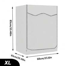 1pc Silver Washing Machine Cover, Waterproof And Dustproof Cover For Washing And Drying Machine,Bag,Organizer,Storage