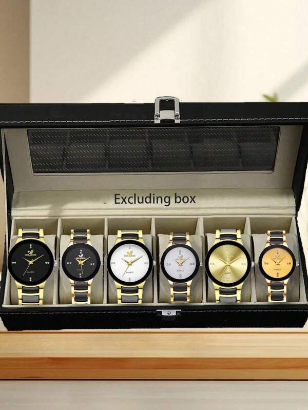 6pcs/Set Casual Couple Quartz Watches Set