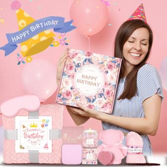 BouZaFoFa Birthday Gifts For Women Valentine Gift Basket For Women Birthday Spa Basket Care Package Unique Box For Mom Her Fantasy Box For Mother's Day