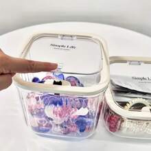 Clear Pop-Up Lid Laundry Detergent Organizer – Waterproof Storage Box For Pods, Beads & Stain Removers | Mini Desktop Container For Bathroom, Kitchen & Dorm (Multi-Purpose, Space-Saving)