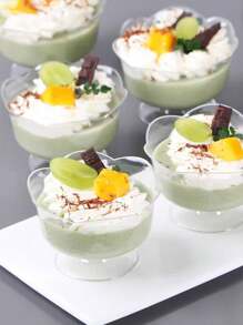 4/8pcs Ice Cream Cup, Summer Drink Cup, Ice Cream Cup, Cake Dessert Cup, Suitable For Summer Baking Birthday Party Wedding Dessert Table Cold Drink Cup Coffee Cup Dessert Cup Mousse Dessert Cup Plastic Dessert Cup Reusable - Transparent - View 10