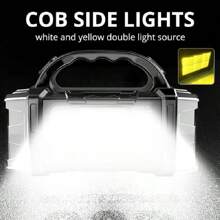 Rechargeable Portable Hand Lamp 8/4 LED Powerful Flashlight Outdoor Camping Solar Charging Light USB Torch With COB Work Lantern - Black - View 7