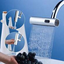 Waterfall Faucet Extender, Anti-Splash Waterfall Kitchen Faucet Adapter,360 °   Swiveling For Washing Vegetables & Fruits