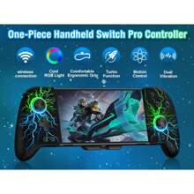 Switch Controller For Switch/Switch OLED Joy-Con, BEBONCOOL Switch Controller With Handheld Grip RGB Double Motor Vibration Built-In 6-Axis Gyro Joystick - Cobweb - View 10