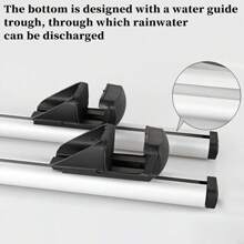 Barres de toit universelles pour voiture, barres transversales en aluminium de 120 cm (47,2 pouces) adaptées aux rails latéraux surélevés avec espace, capacité de charge de 90 kg, barres transversales réglables avec verrous - Argent - Voir 9