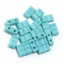 20 hạt Tila vuông/gói, hạt gạch thủy tinh lỗ đôi để làm đồ trang sức, vòng tay, vòng cổ DIY, phụ kiện đa năng - Nhiều màu - Xem 18