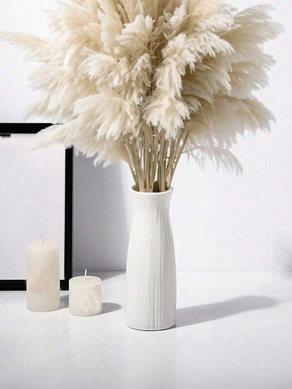 1 قطعة إناء بلاستيكي أبيض على الطراز الإسكندنافي، إناء مبتكر متناسق غير متماثل، مناسب لديكور المنزل والزفاف والحفلات والمناسبات، ديكور مكتبي حديث، لتزيين الزهور والأزهار المجففة والنباتات الخضراء