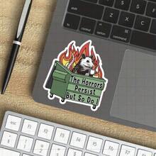 3-Inch "The Horrors Persist But So Do I Vinyl Sticker For Resilience Advocates, Humor Enthusiasts, And Quirky Decor Fans; Perfect For Laptop, Water Bottle, Notebook, And Personal Space Decor; Ideal As Motivational Sticker, Humorous Sticker, And Quirky Sticker; Embrace Your Strength, Personalize Your Accessories, Or Gift To Someone Who Appreciates Fun Designs; Great For Adults Seeking Encouragement, Humor, And Lighthearted Style." - 3inch/7.62cm - View 7