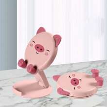 1pc ABS Mother's Day Gift Creative Cute Animal Phone Stand Cartoon Desktop Stand Live Streaming Tablet Slouchy Stand Portable Folding Lift Stand Multi Functional Phone Stand Adjustable Tablet Stand Slouchy Artifact Suitable For Travel Recording, Life, Mobile Live Streaming, TV Watching, Online Classes, Etc