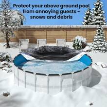 15 Ft Round Pool Cover, Solar Covers For Above Ground Pools, Summer Pool Cover Protector With Pool Cover Accessories, Round Hot Tub Cover Ideal For Waterproof And Dustproof (Black)