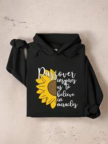 Inspires To Us Hoodie, Believe In Miracles Hoodie, Motivational Hoodie, Inspire Floral Gift Hoodie, Inspirational Hoodie, Miracles Hoodie IT-1210 - 黑色 - 查看 1