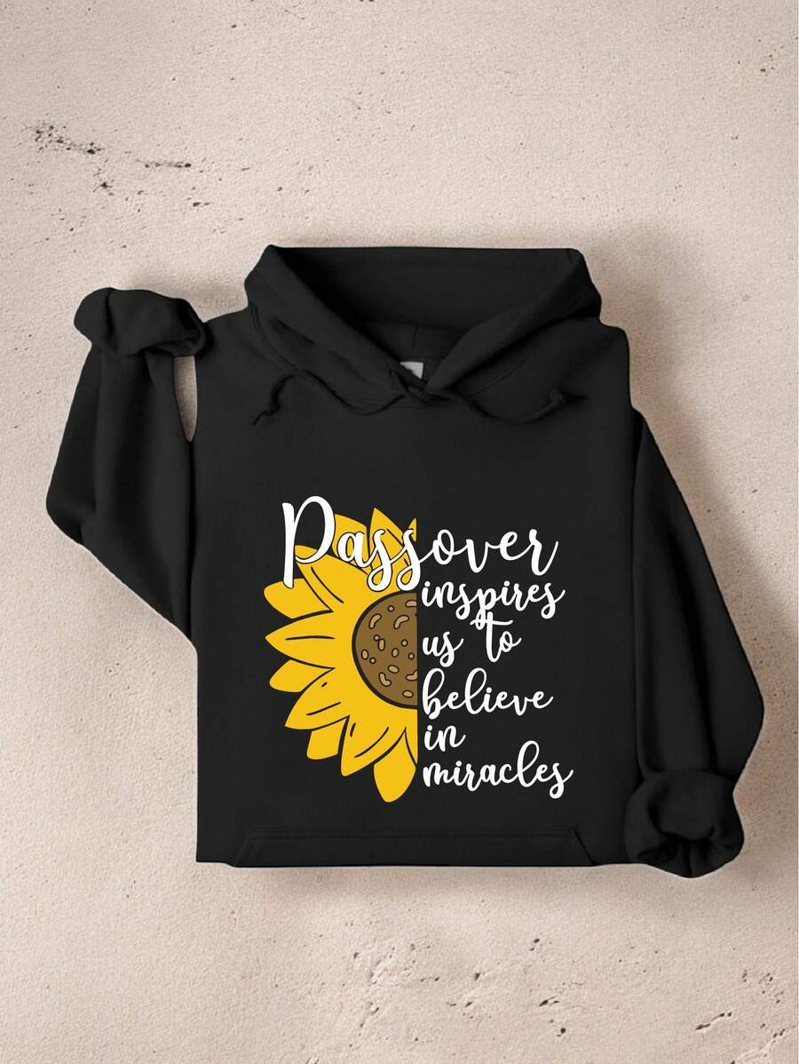 Inspires To Us Hoodie, Believe In Miracles Hoodie, Motivational Hoodie, Inspire Floral Gift Hoodie, Inspirational Hoodie, Miracles Hoodie IT-1210 - 黑色 - 查看 1
