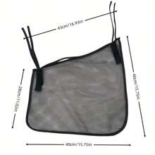 1pc Side Hanging Baby Stroller Storage Accessory - Universal Stroller Storage Rack - Mesh Cargo Net, Suitable For Baby Stroller Storage - Non-Slip, Adjustable Strap - Black - Black - View 3