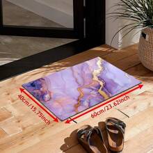 1 pieza Alfombrilla de entrada con patrón de mármol - Antideslizante, Apta para interior/exterior, Absorbente de agua y resistente a la suciedad, Para dormitorio, baño, cocina, entrada - Decoración del hogar lavable, Suave y esponjosa para primavera/verano