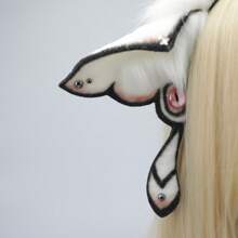 Halloween Demon Fantasy Creature Headpiece With Butterfly Decoration, Plush Moth Hairband Headwear Ear