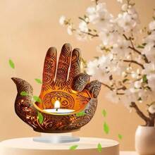 Ornamento acrílico plano 2D con diseño de mano de Buda de estilo bohemio, de 9 pulgadas por 9 pulgadas. Esta decoración de sobremesa con temática es perfecta para el hogar y la oficina