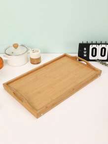 One Piece Bamboo Tray, A Foldable Multifunctional Service Tray Imitating Wood Grain, Is An Ideal Choice For Home, Kitchen, And Christmas Gifts - Multicolor - View 11