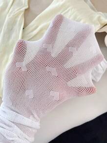 2 pièces Leggings à motif en forme de cœur, pantalon serré respirant et extensible pour bébé fille. Collants résille de couleur unie, convenant pour le port quotidien, à assortir avec des jupes et des chaussures, printemps/été