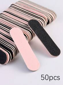Mini Double-Sided 180/240 Grit Pink White Nail Files Nail Buffer Buffing Disposable Nail File Manicure Art Tools