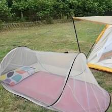 1pc/2pcs Foldable Pop-Up Mosquito Net For Bed, Camping, Travel And Yard - Lightweight, Easy To Install, White Mesh, Hand Wash Only, Travel Mosquito Net | Transparent Mesh Design | Portable Mosquito Net - Black - View 6