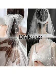 1 Peça Toalhas de Mesa Decorativas de Pérola Falsa, Bandeiras de Mesa; Decorações de Casamento com Tule Branco de Pérola - Decorações de Tule de Pérola DIY - Decorações de Arco de Casamento; Flutuadores de Cadeira; Decorações de Cortina de Quarto; Festas de Despedida de Solteira; Decorações de Festa Festiva, Decorações de Cenário de Evento, Natal, Decorações de Casamento Tecidos de Malha de Náilon Novos Tecidos de Malha Oca de Pérola Dia dos Namorados