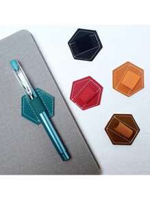 1pc Hexagonal Self-Adhesive Pen Case Elastic Band Tablet Self-Adhesive Pen Clip