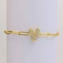 1pc Dainty Zirconia Initial Charm A-Z Letters Bracelet Women Gold Color Bracelet Chain Jewelry Alphabet DIY Gift