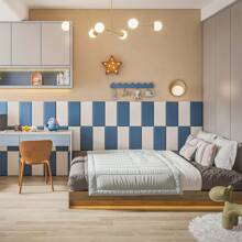 Set de 5 protectores de pared adhesivos suaves y de color liso minimalista de Cycleader, de fácil aplicación, de espuma de poliuretano (PU) suave para cabecera de cama, tatami y decoración de pared