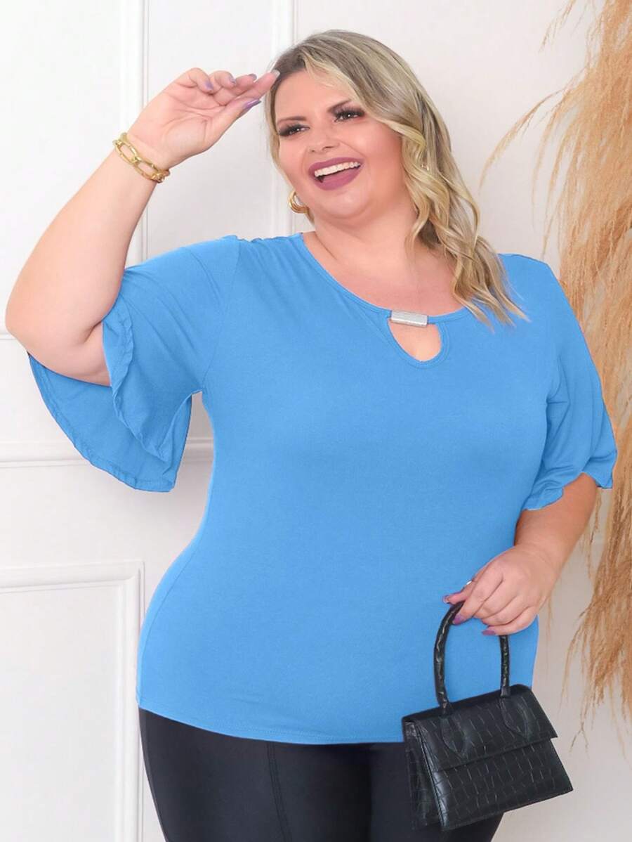 Plus Size Shirt Women's Blouse - Celeste - Ver 1