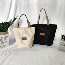 New Nylon Lunch Bag Tote For Women, Work Bento Organizer Maternal Soft Bag, Zippered Waterproof Hand-Held Casual Handbag - Black - View 9