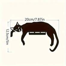 一只可爱的黑色小猫睡在门上，墙上挂着动物主题的挂饰，适合室内装饰，非常适合客厅和卧室。 - 黑色 - 查看 2