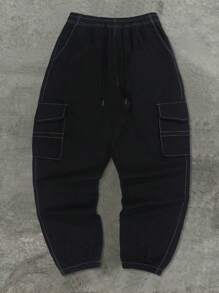 Yemwry Men's Front Drawstring Pocket Casual Cargo Pants, Versatile Gift For Husband Or Boyfriend