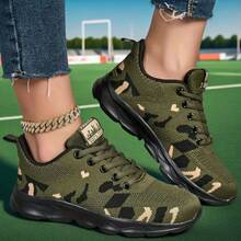 2025 Women's Fashion Versatile Breathable Non-Slip Lightweight Outdoor Camouflage Casual Sports Shoes, Non-Slip Outdoor Hiking Walking Jogging Sneakers - Army Green - View 4