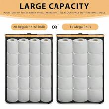 Cesta de almacenamiento de papel higiénico grande con tapa, organizador de papel higiénico delgado, puede contener hasta 20 rollos regulares o 15 rollos mega. Decoración del hogar y del baño, organizador del baño, decoración de otoño, de vuelta a la escuela - Multicolor - Ver 6