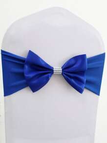 5pcs/25pcs Free Tie Spandex Chair Sash Bows Stretch Chair Band With Rhinestone Buckle Elastic Satin Chair Ribbon Sash Knot Ties For Banquet Party Event Hotel Birthday Wedding Christmas Decoration