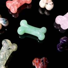 Random 1PC Natural Stone Small Bones Carving, Gemstone Jewelry, Glitter, Easter Gift, Women Gift, Girlfriend Gift, Halloween Gift, Christmas Gift, Home Decoration, Party Decoration, Crystal Ornaments, Table Decoration - Multicolor - View 3