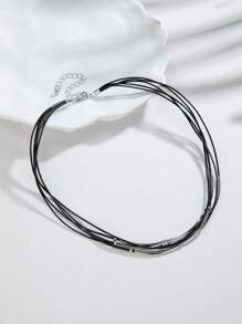 Elegant Multi-Layer Leather Rope Necklace With Decoration - Suitable For Daily Wear Or As A Gift